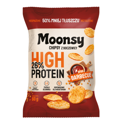 Moonsy chipsy z soczewicy BBQ bezglutenowe 60g